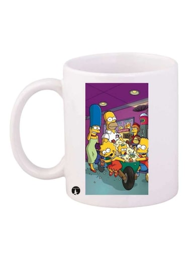The Simpsons Printed Mug White/Purple/Yellow Standard Size