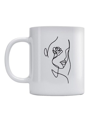 The Woman And The Rose Printed Mug White/Black