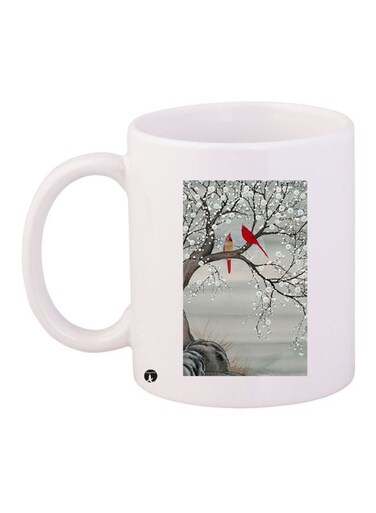 Nature Printed Coffee Mug White/Red/Black