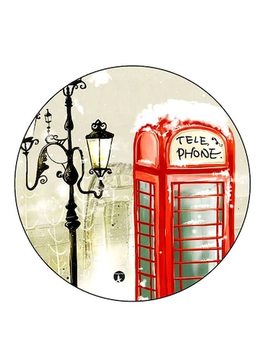 London Printed Fridge Magnet Round Multicolour
