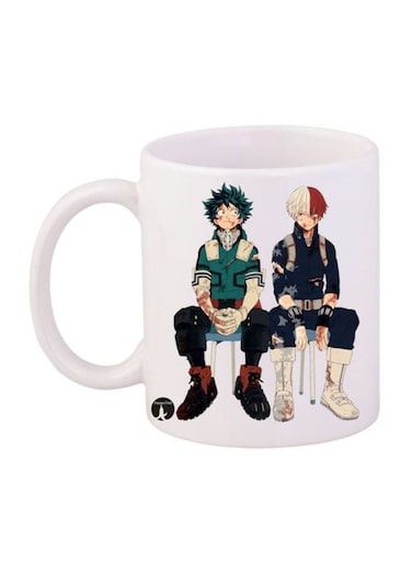 My Hero Academia Printed Mug White/Blue/Green 12ounce