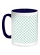 Circles And Squares Printed Coffee Mug Dark Blue/White/Green 325ml