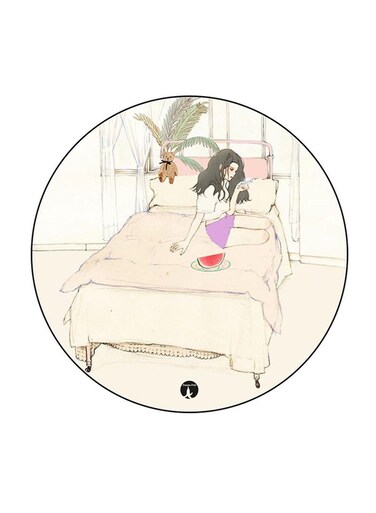 Girl Printed Fridge Magnet Round Multicolour