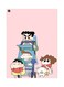 Cartoon Themed Metallic Plate Pink/Blue/Red 20x15cm