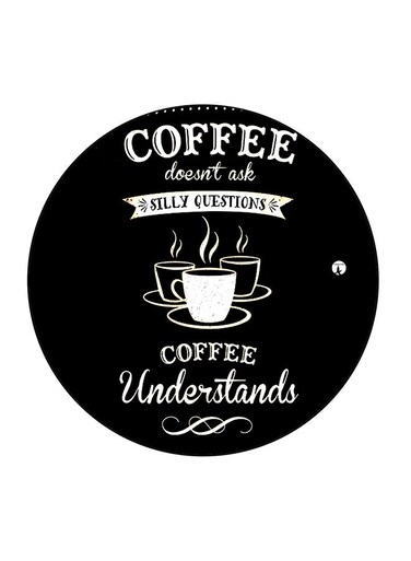 Coffee Printed Fridge Magnet Black/White 5.5 x 5.5cm