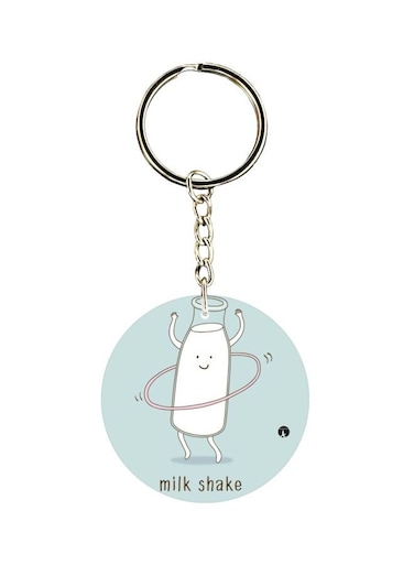 Milk Shake Printed Dual Sided Keychain