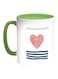 Heart-Shaped Fishing Net Printed Coffee Mug White/Green 11ounce
