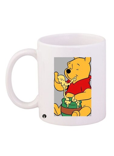 Winnie The Pooh Printed Coffee Mug White/Yellow/Red 11ounce