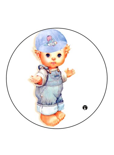 Boy Printed Fridge Magnet Round Multicolour
