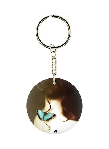 Girl Printed Double Sided Keychain