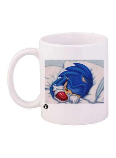 Sonic Printed Coffee Mug White/Blue/Beige