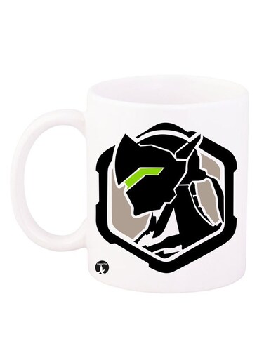Overwatch Game Printed Mug White/Black/Green 11ounce