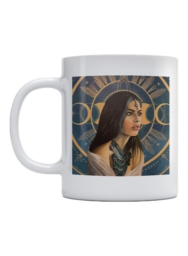 Woman Printed Mug White/Blue/Beige