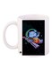 Space Hamster Printed Coffee Mug White/Black/Blue 11ounce