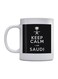 Keep Calm I Am Saudi Printed Mug Black/White 350ml