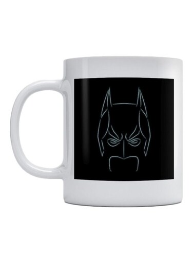 Batman Mask Printed Ceramic Mug White/Black