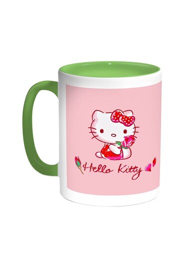 Hello Kitty Printed Coffee Mug Green/White 11ounce