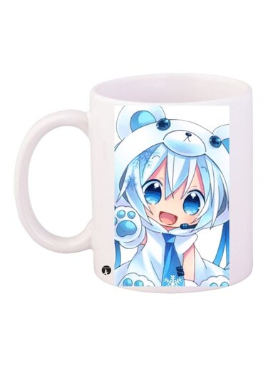 Anime Printed Coffee Mug White/Blue/Beige