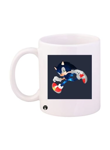 Sonic Video Game Printed Mug White/Blue/Red Standard Size