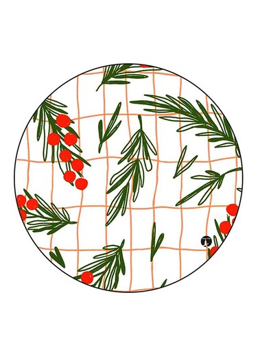 Plants Printed Fridge Magnet Round Multicolour