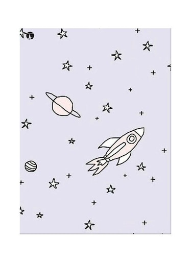 Galaxy Themed Metallic Plate Pink/Black/White 20x15cm