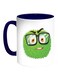 Colourful Monster With Glasses Printed Coffee Mug White/Blue 11ounce