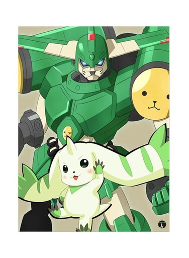 Metal Plate Of The Anime Digimon Poster Multicolour