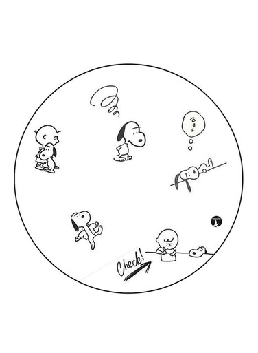 Snoopy Printed Fridge Magnet Black/White