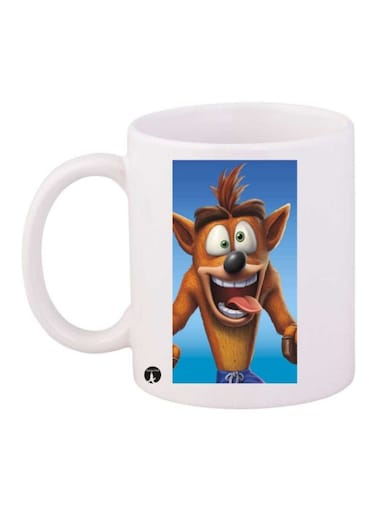The Video Game Crash Printed Mug White/Blue/Brown Standard Size
