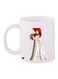 Lady Printed Coffee Mug White/Red/Beige 11ounce