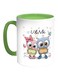 U &amp; Me Printed Coffee Mug White/Green 11ounce