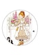 Girl Printed Fridge Magnet Multicolour