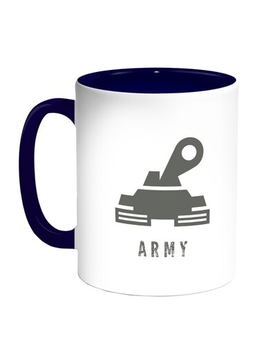 Army Printed Coffee Mug Blue/White/Grey