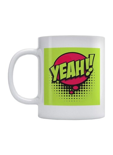 Yeah Printed Mug White/Green/Red