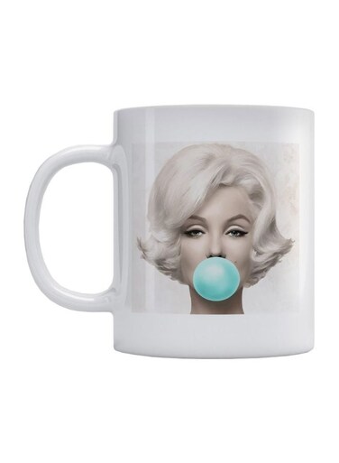 Marilyn Monroe Printed Mug White/Blue/Black 350ml