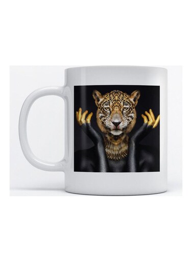 Mug Tiger for Coffee and Tea White