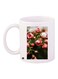 Rose Printed Coffee Mug White/Pink/Green 11ounce