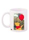 Cartoon Printed Ceramic Coffee Mug White/Yellow/Red 11ounce