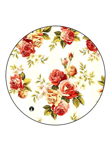 Floral Printed Fridge Magnet White/Green/Red 5.5cm