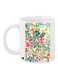 Floral Printed Coffee Mug White/Green/Pink 11ounce