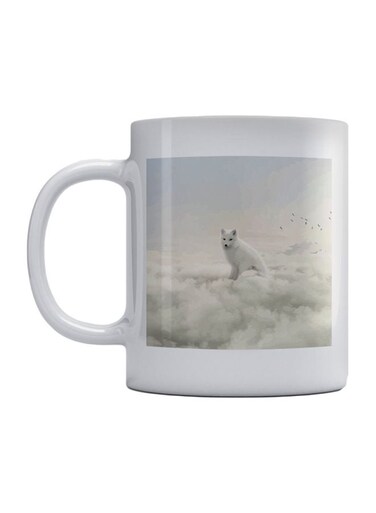 Fox Printed Mug White/Black