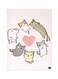 Cats Metal Plate Poster Pink/Grey/Yellow 15x20cm
