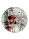 Woman Printed Fridge Magnet Round Multicolour