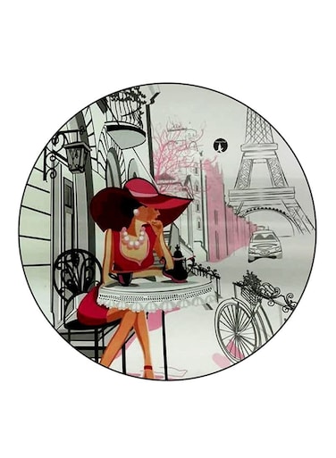 Woman Printed Fridge Magnet Round Multicolour