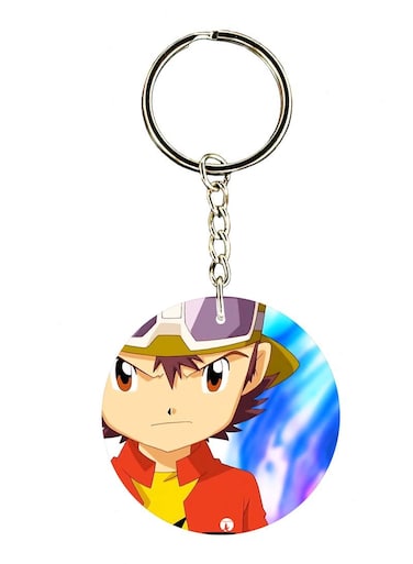 Anime Digimon Double Side Printed Keychain