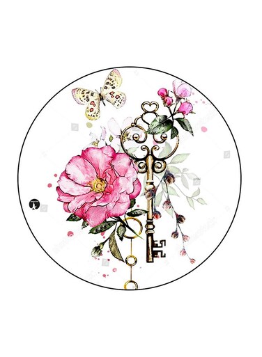 Flower Printed Fridge Magnet Multicolour 5.5 x 5.5cm