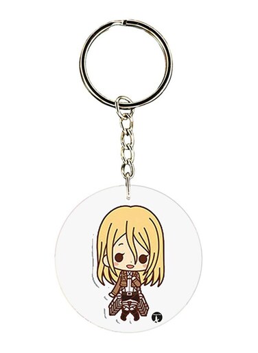 Attack On Titan Printed Holder Keychain Beige/Yellow/Silver