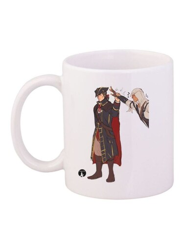 Assassin's Creed Printed Coffee Mug White/Brown/Black Standard Size