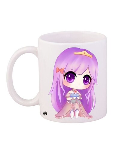 Little Princess Printed Coffee Mug White/Purple/Brown