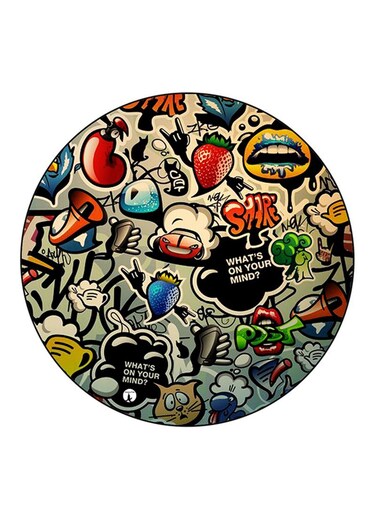 Graffiti Art Printed Fridge Magnet Round Multicolour